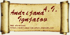 Andrijana Ignjatov vizit kartica